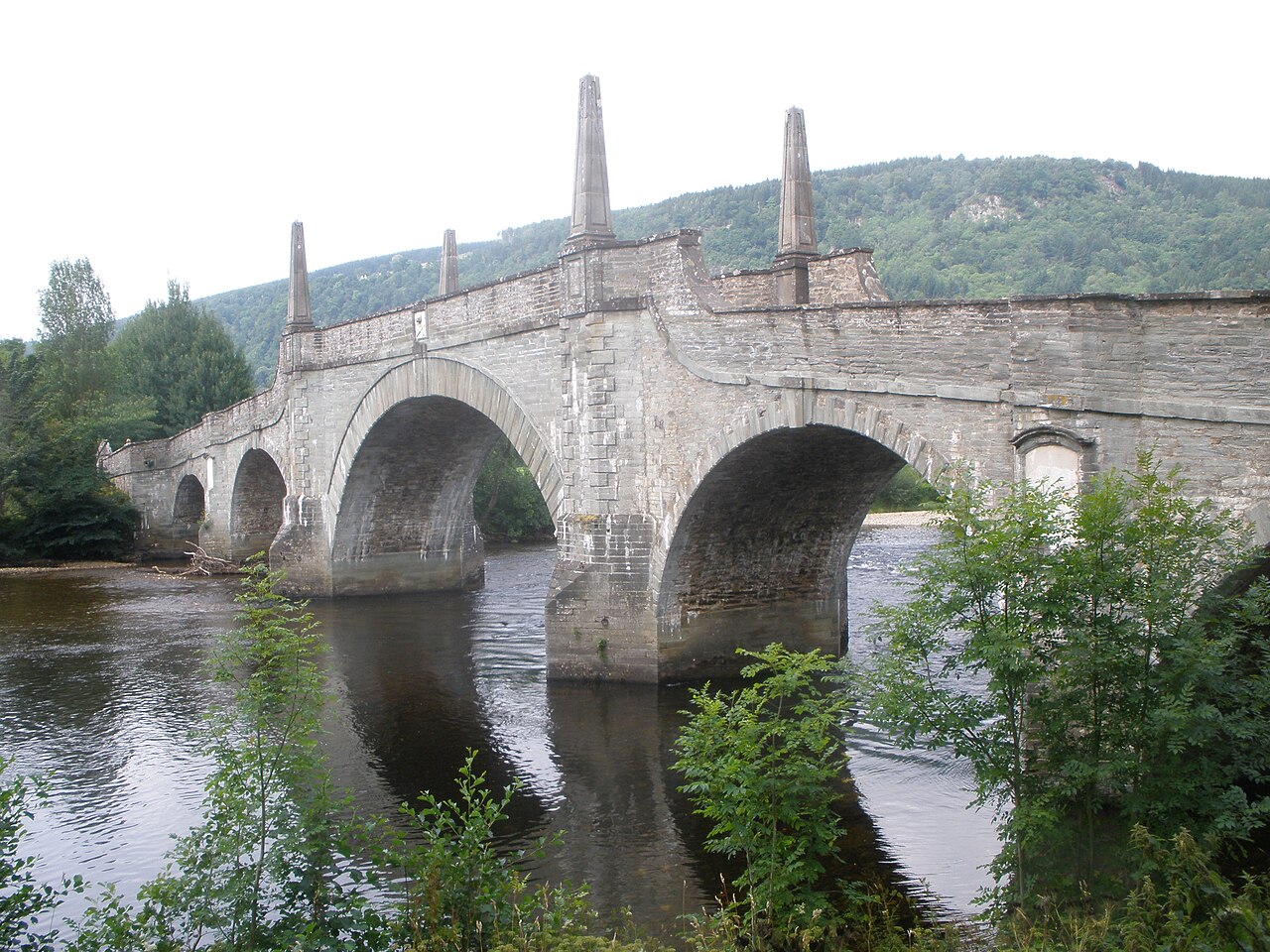 Stone arches of Wade’s Bridge over the River Tay at Aberfeldy
