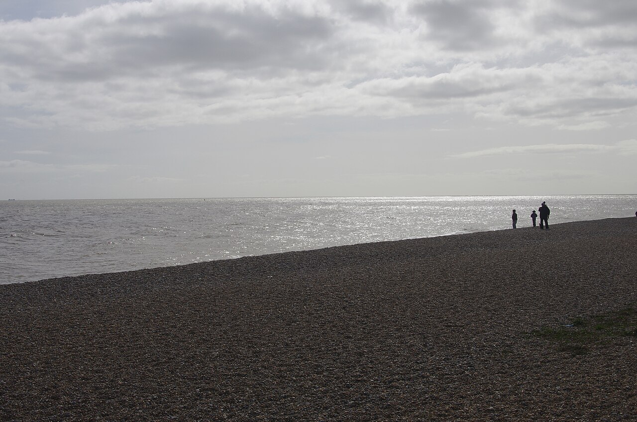 The shingle beach and sea at Aldeburgh