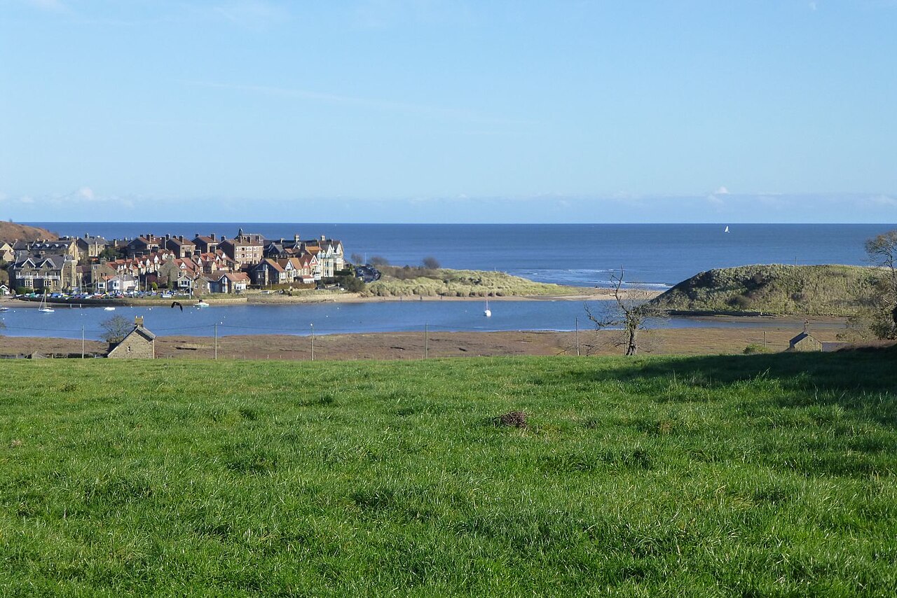 Alnmouth village across the River Aln estuary