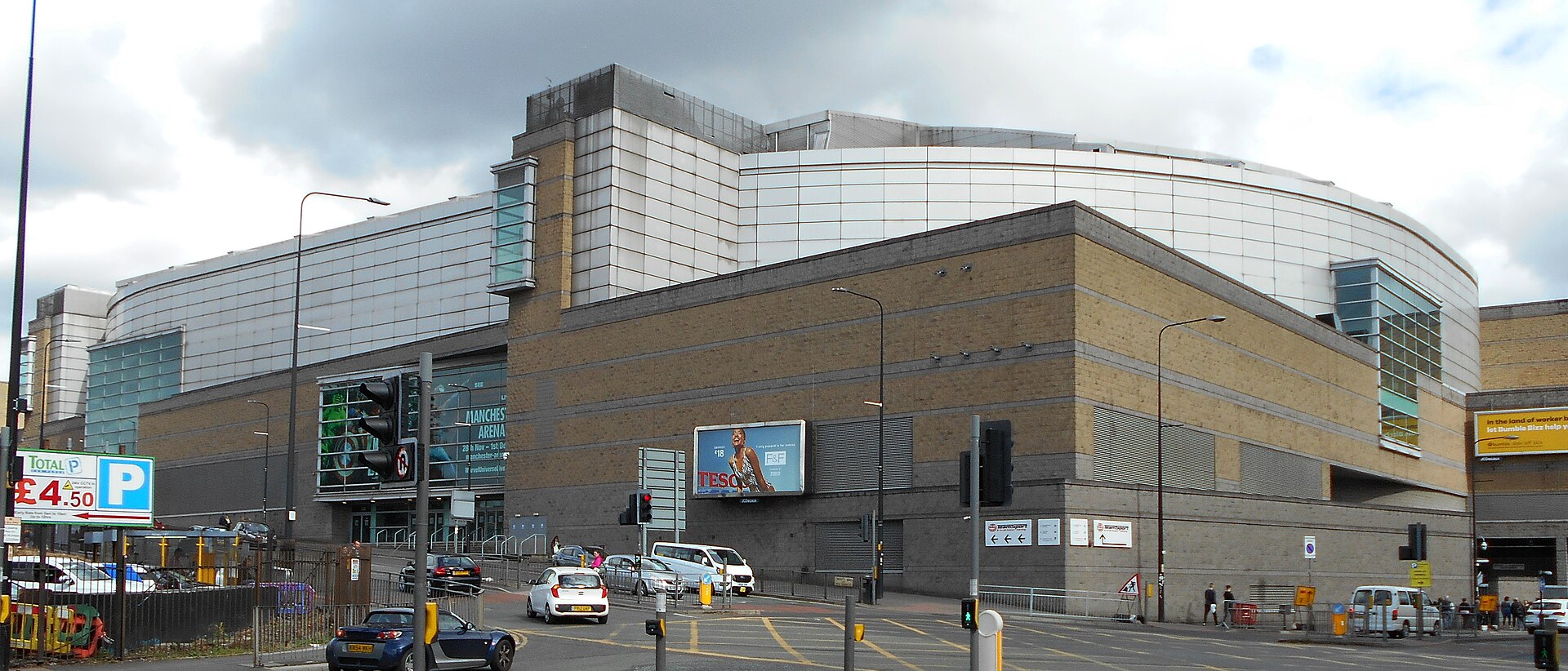 AO Arena in an archive venue photograph; signage may show an earlier venue name