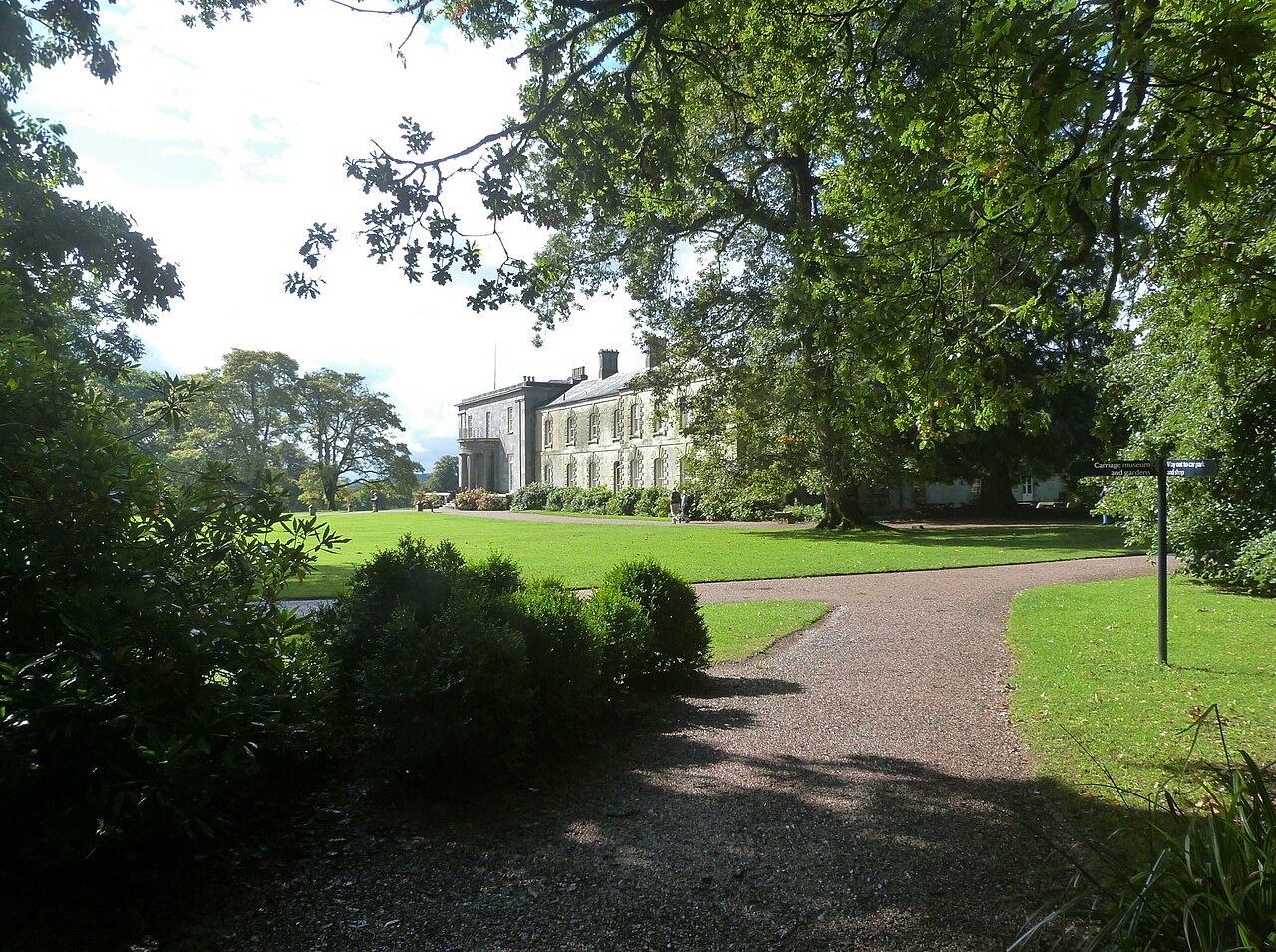 Arlington Court Regency house viewed from its garden