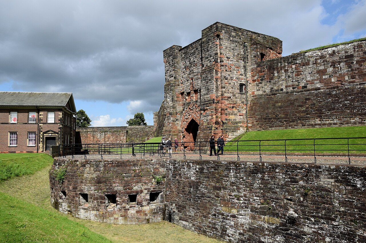 Carlisle Castle stone walls and half-moon battery