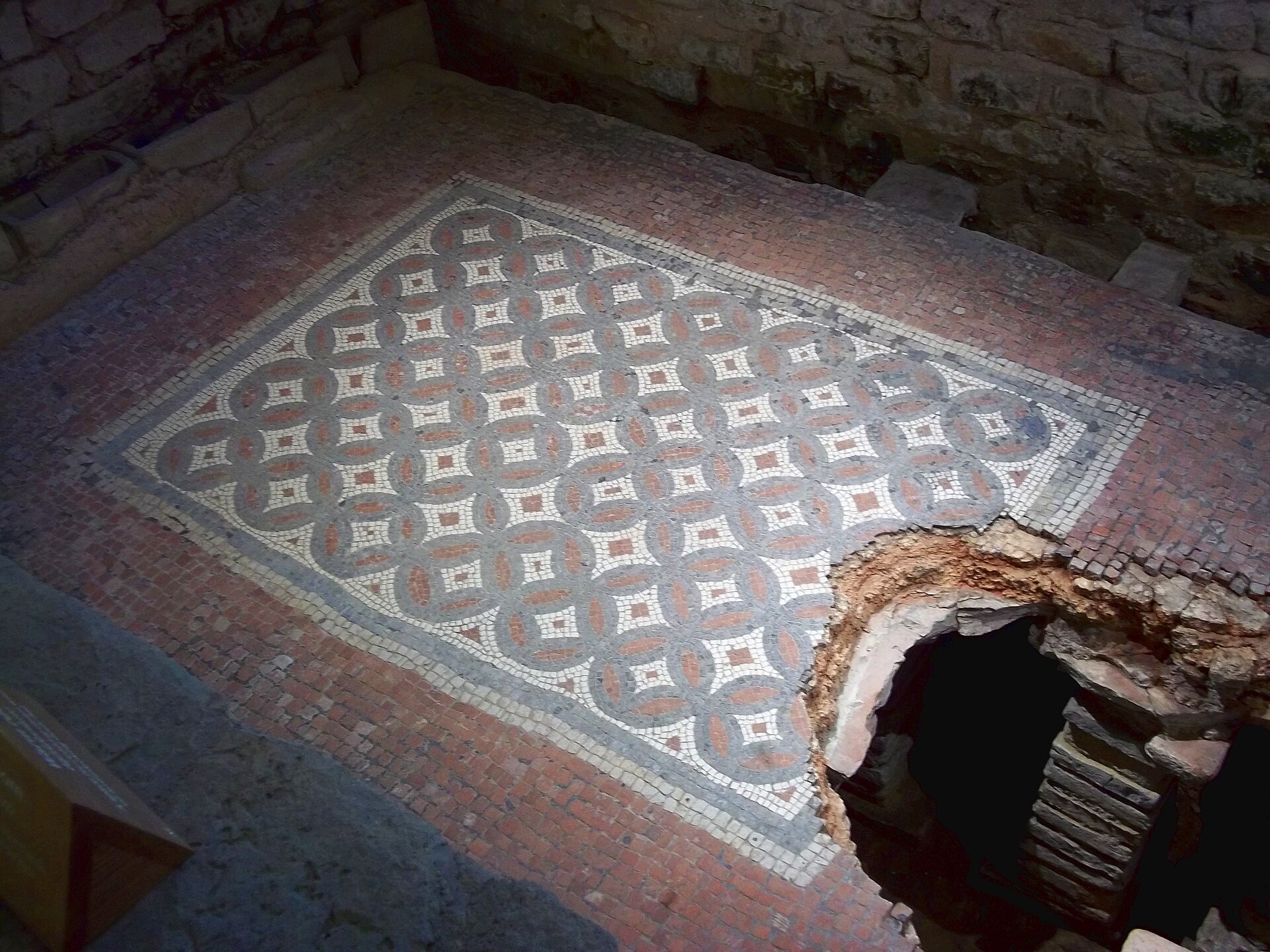 Roman tepidarium mosaic at Chedworth Roman Villa