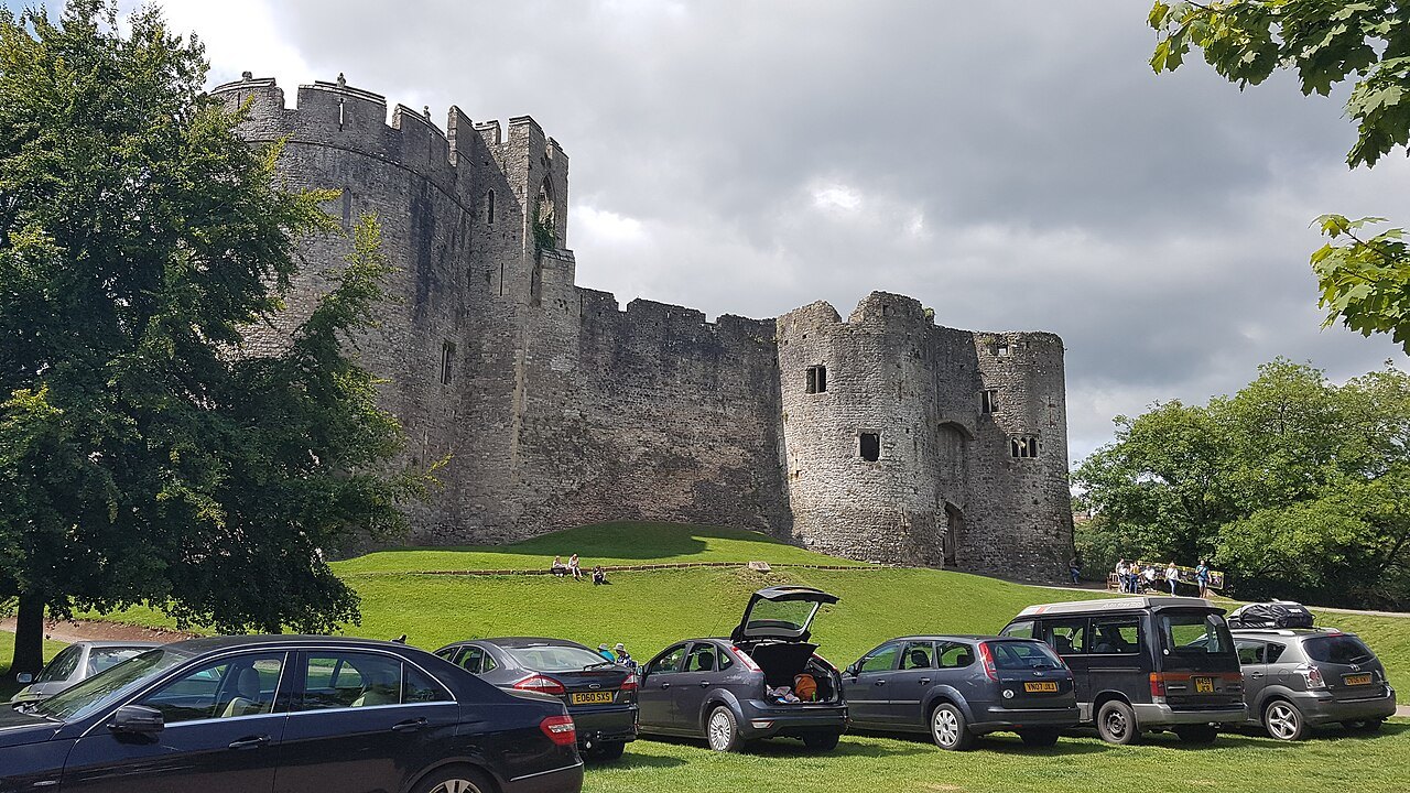 Stone towers and walls of Chepstow Castle