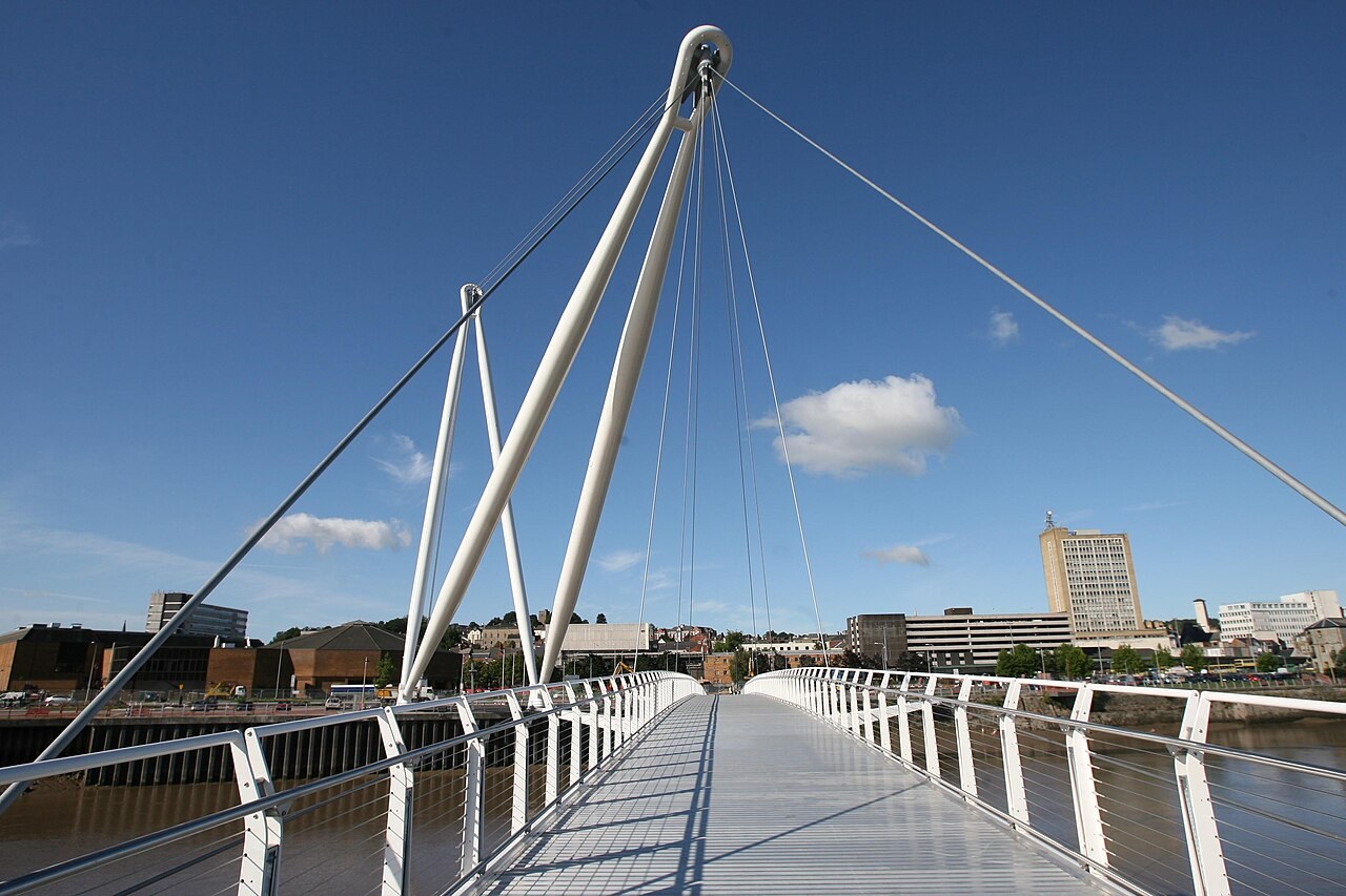 Footbridge across the River Usk in Newport