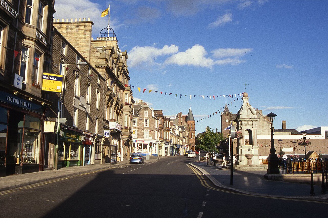 Historic East High Street buildings in Crieff