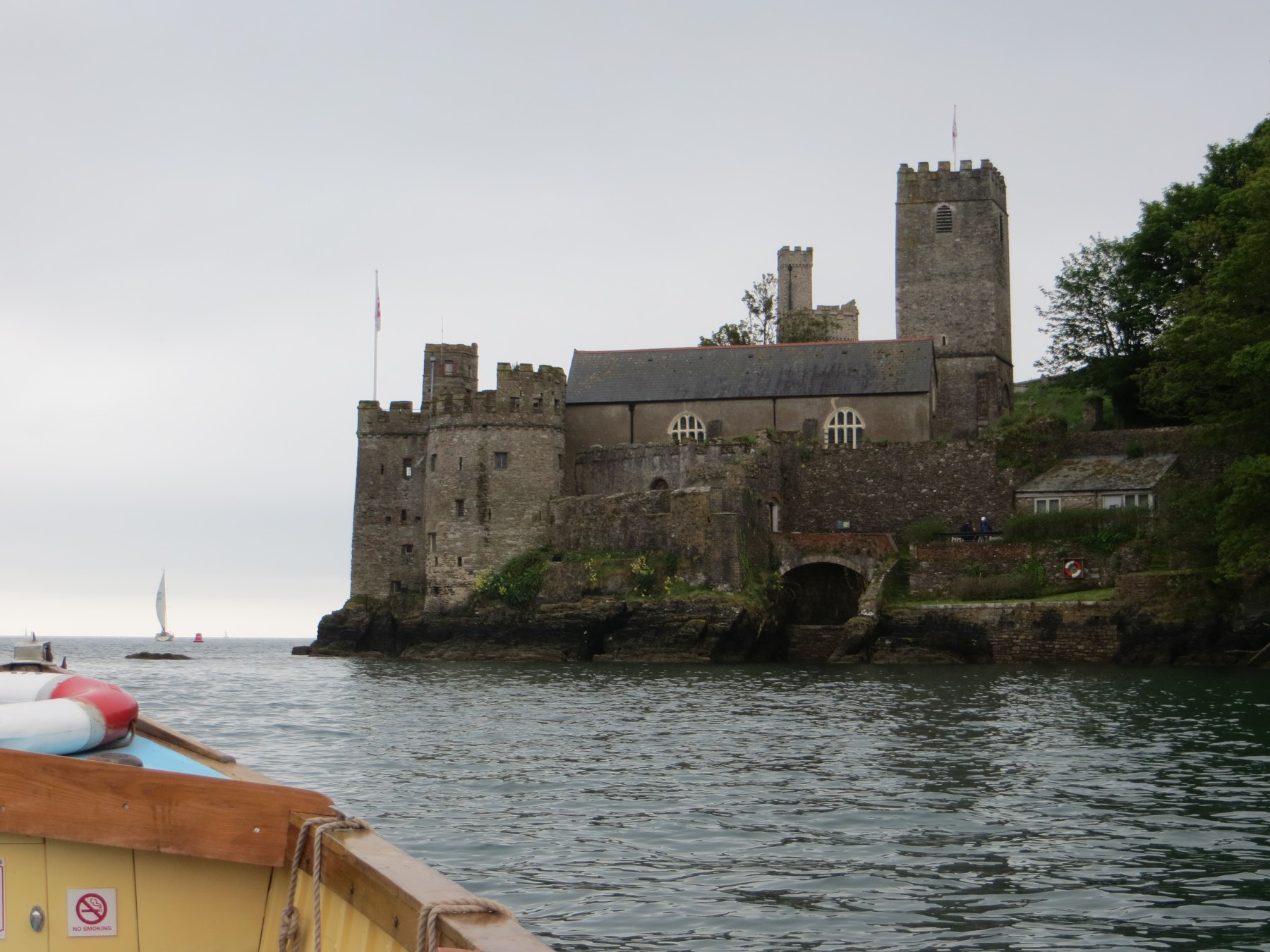 Dartmouth Castle and St Petrox Church seen from the ferry