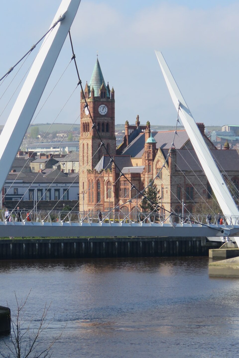 Peace Bridge across the River Foyle in Derry