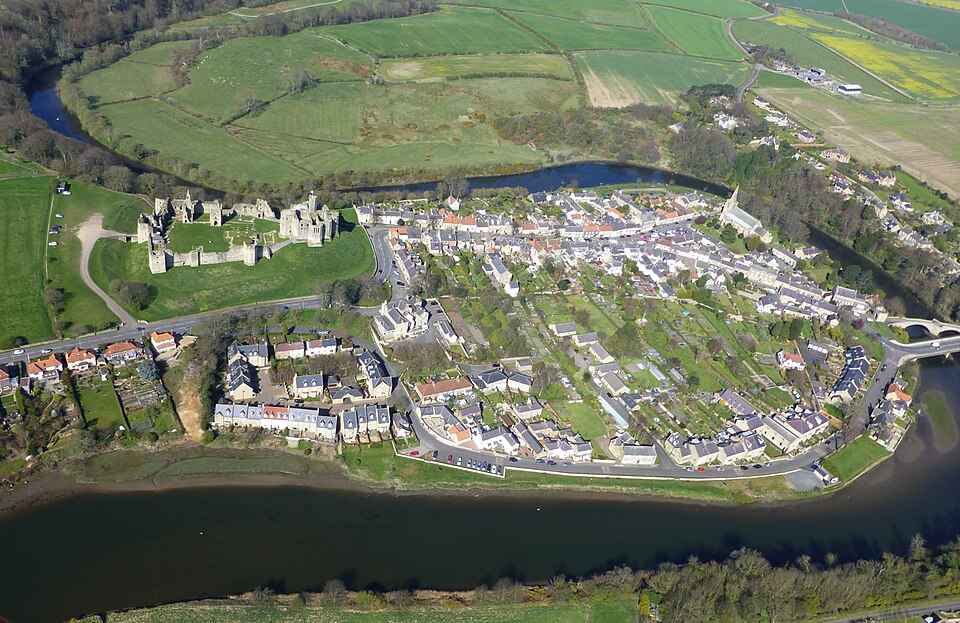 Warkworth village within a bend of the River Coquet