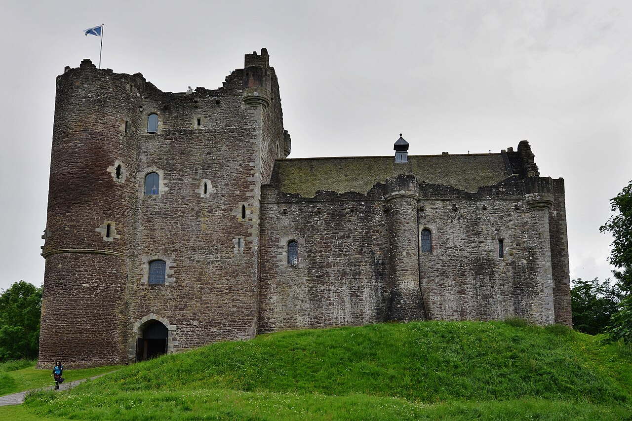 Doune Castle stone gatehouse and high walls