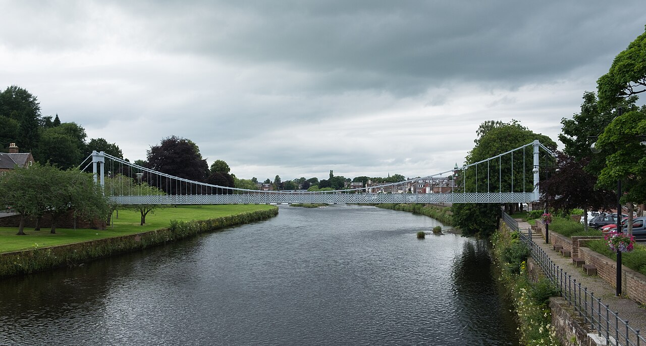 Suspension bridge over the River Nith in Dumfries