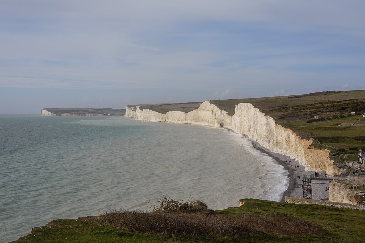 Seven Sisters chalk cliffs on the East Sussex coast