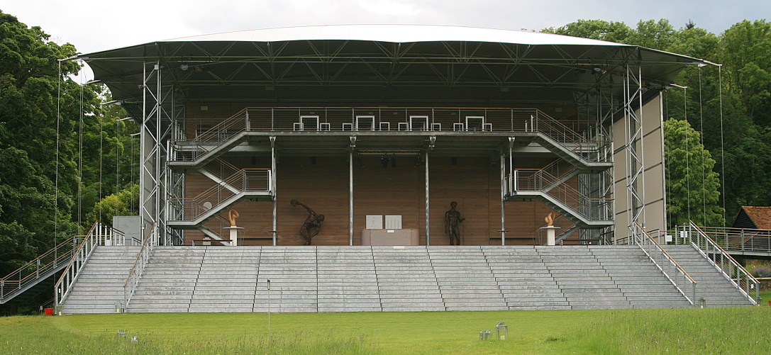 Opera pavilion and steps at Wormsley Estate