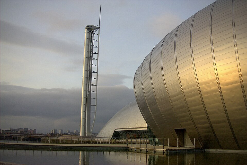 Glasgow Science Centre and Tower exterior; Tower currently closed