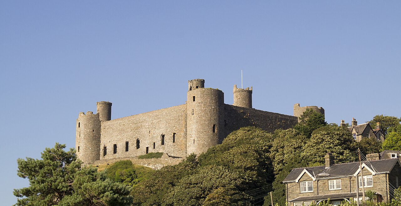 Harlech Castle above the town