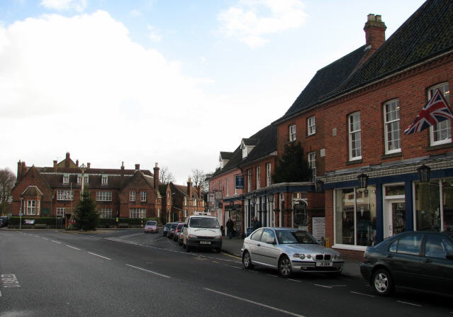 Georgian buildings and shops around Holt Market Place