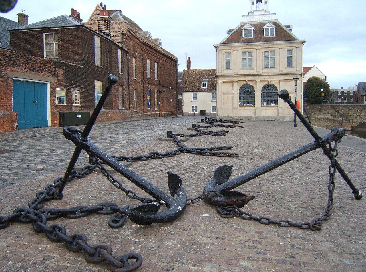 Anchors on Purfleet Quay with the Custom House beyond