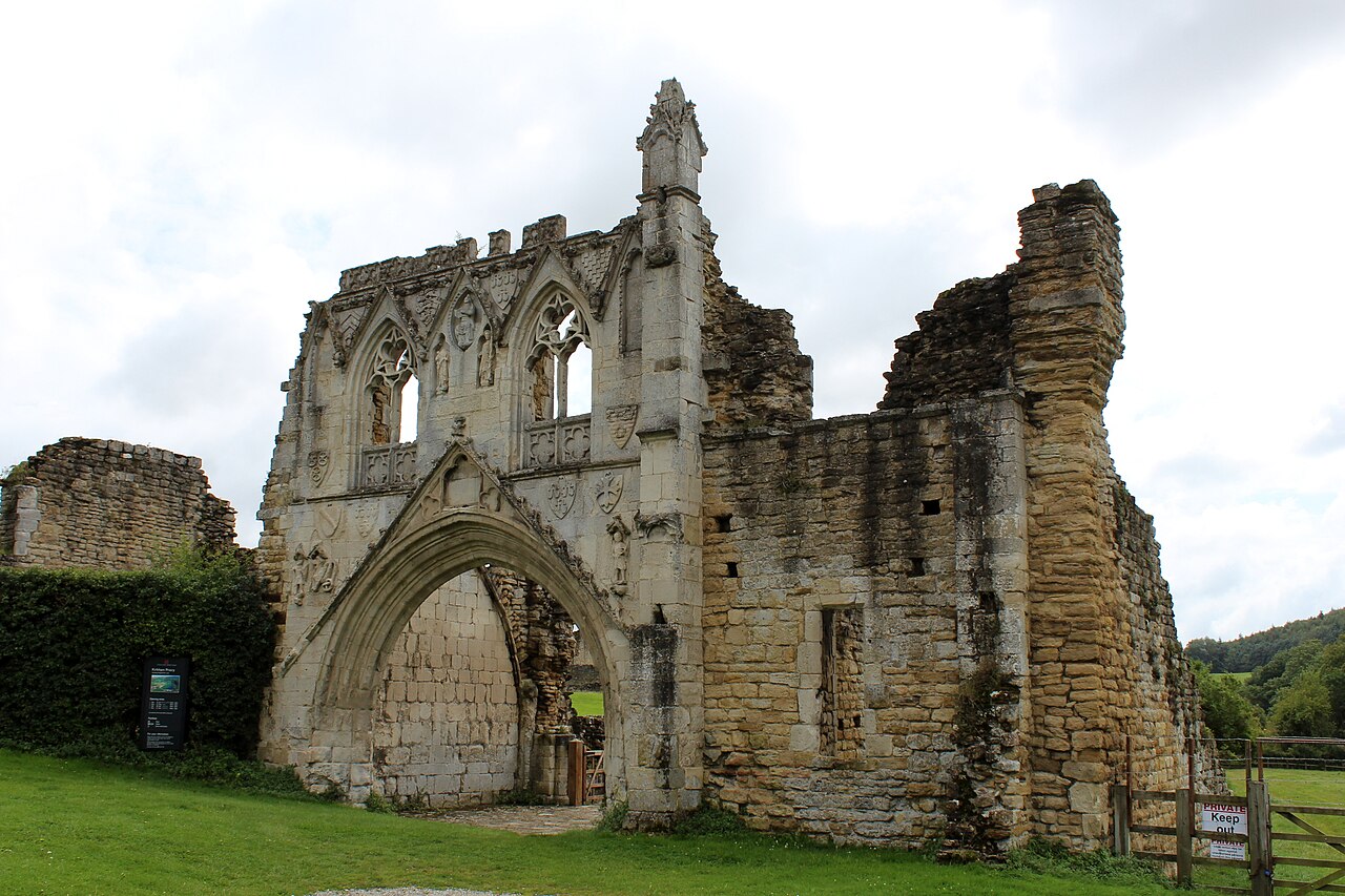 Medieval gatehouse at Kirkham Priory in colour