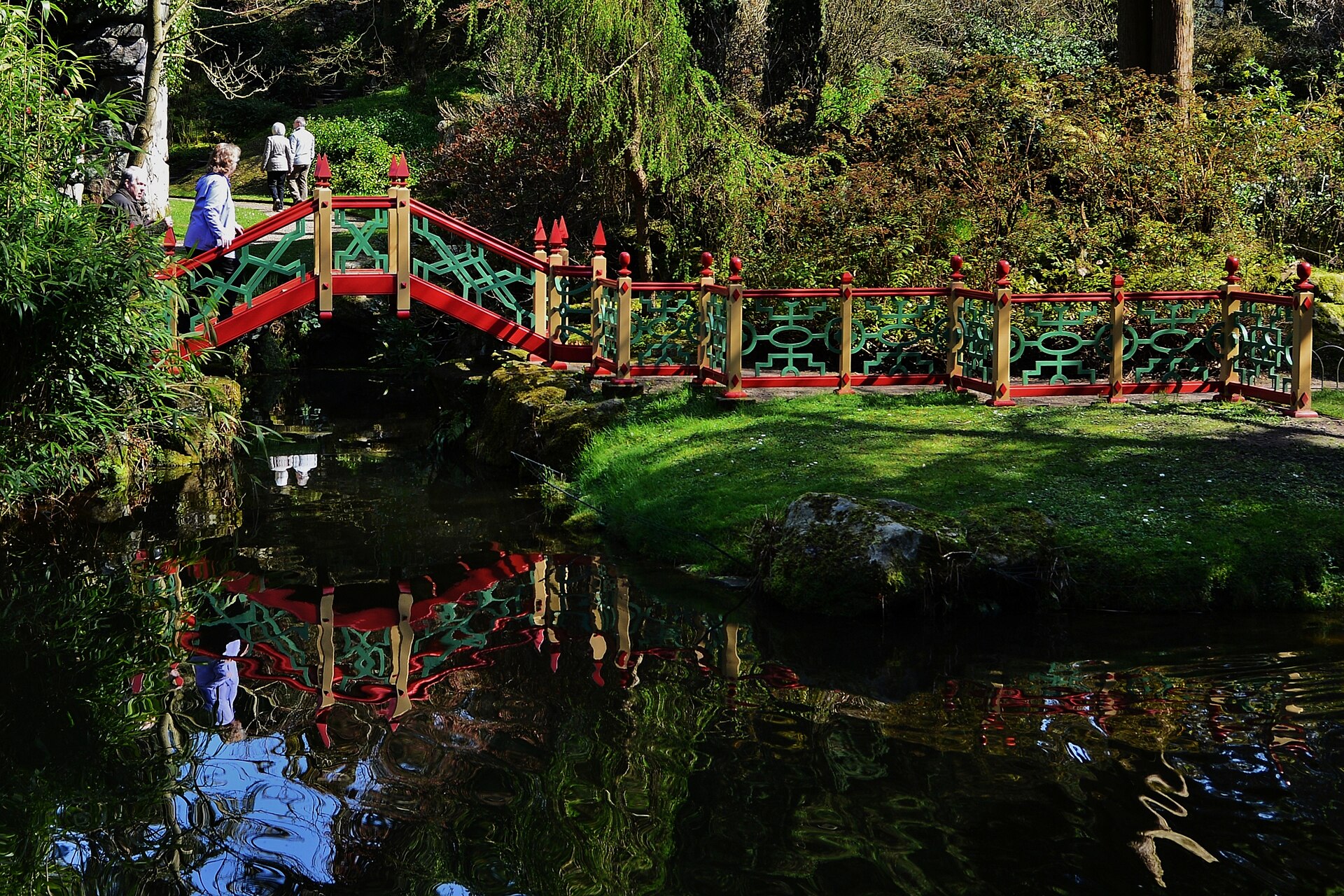 Decorative bridge in the China Garden at Biddulph Grange Garden
