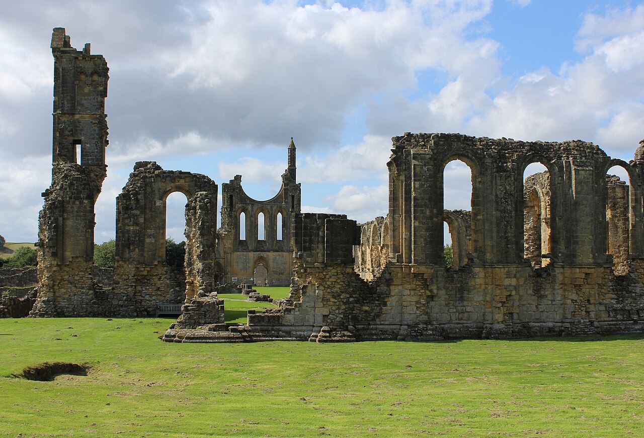 Stone ruins of Byland Abbey in North Yorkshire