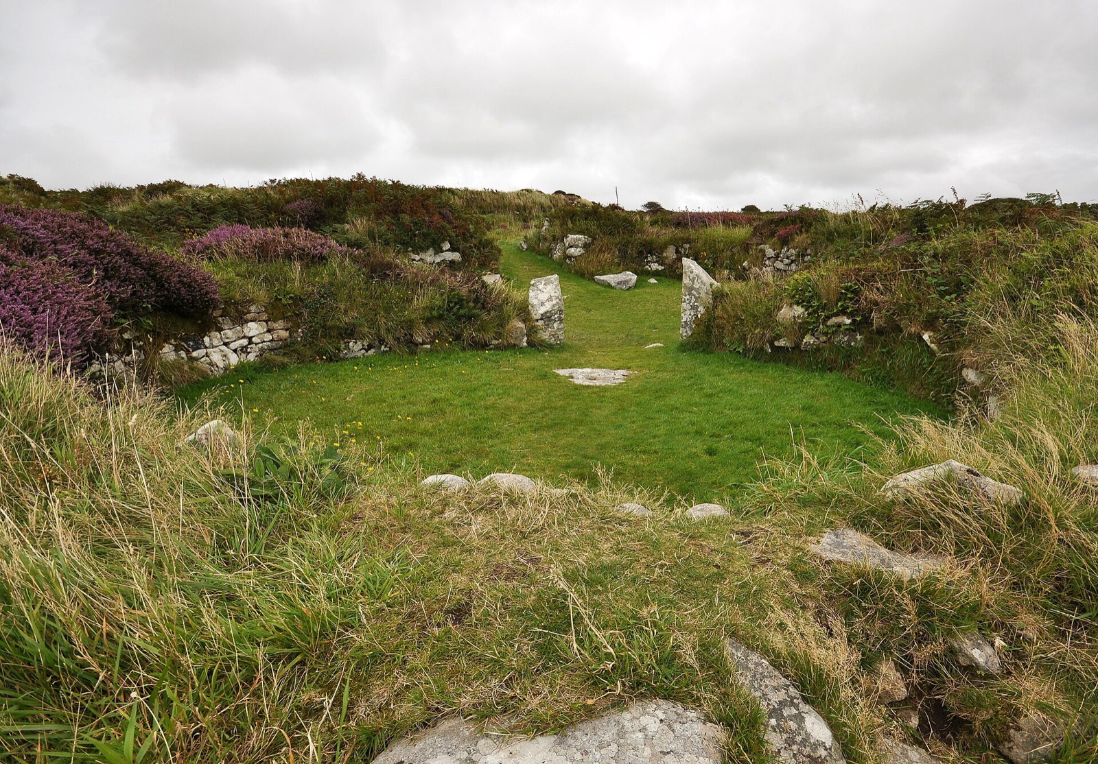 Stone foundations of a courtyard house at Chysauster Ancient Village