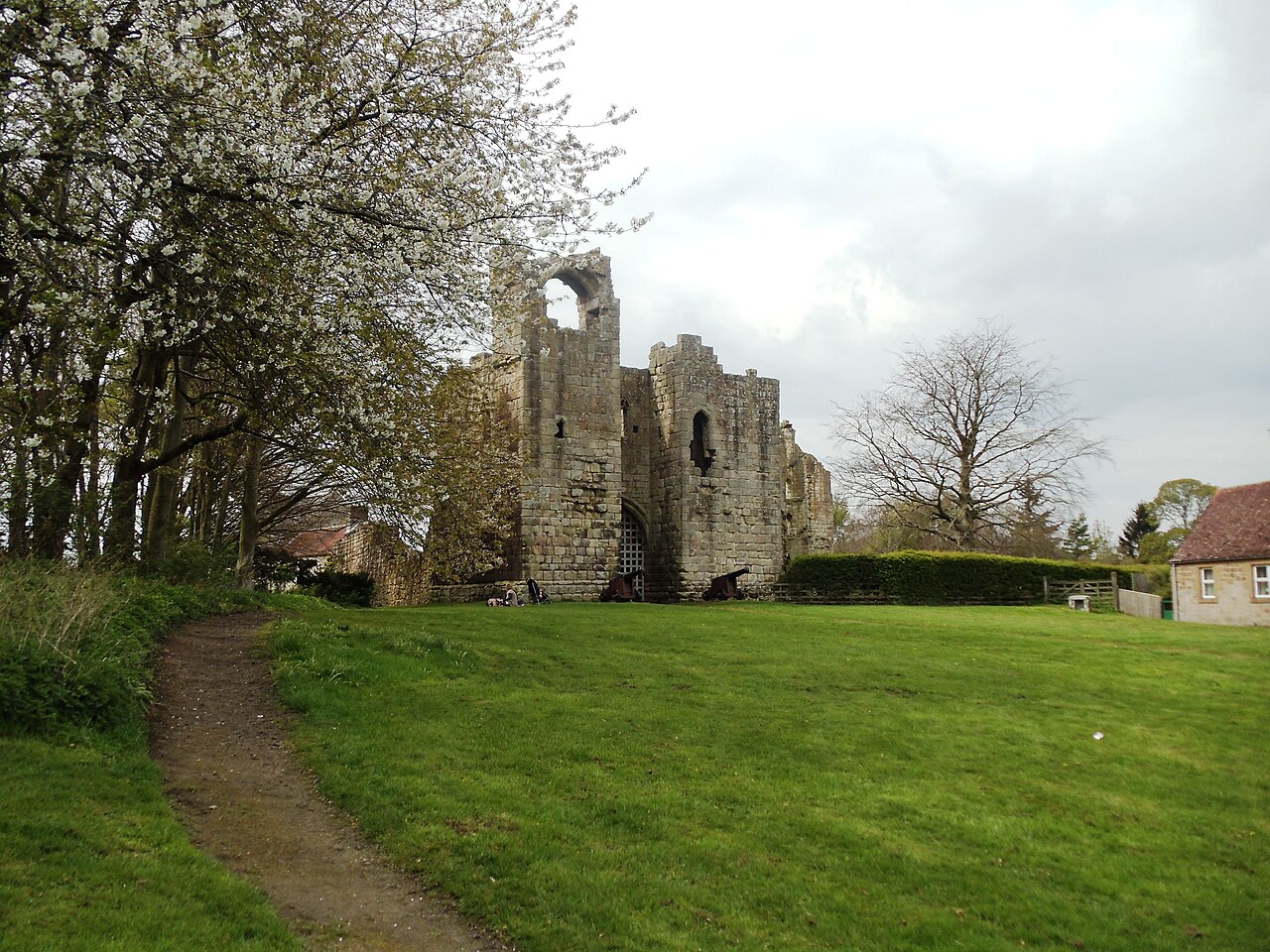Etal Castle ruins by the village in Northumberland