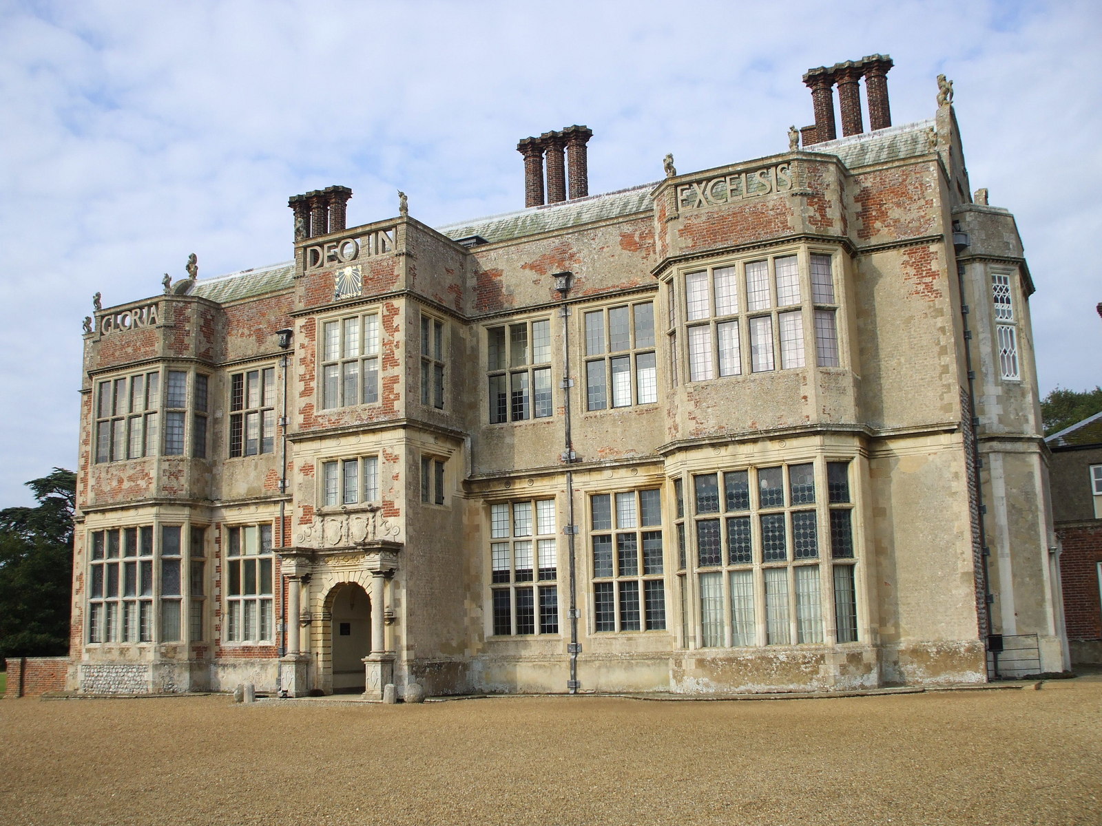 Jacobean facade and entrance of Felbrigg Hall in Norfolk
