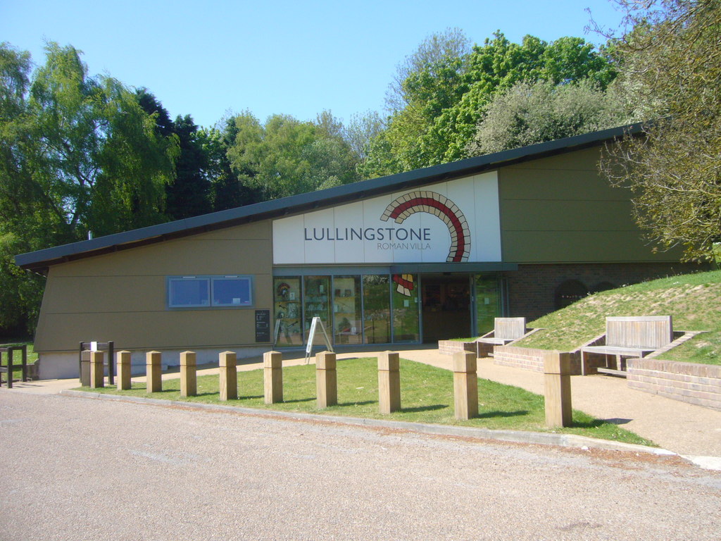 Visitor entrance to the protective building at Lullingstone Roman Villa in Kent