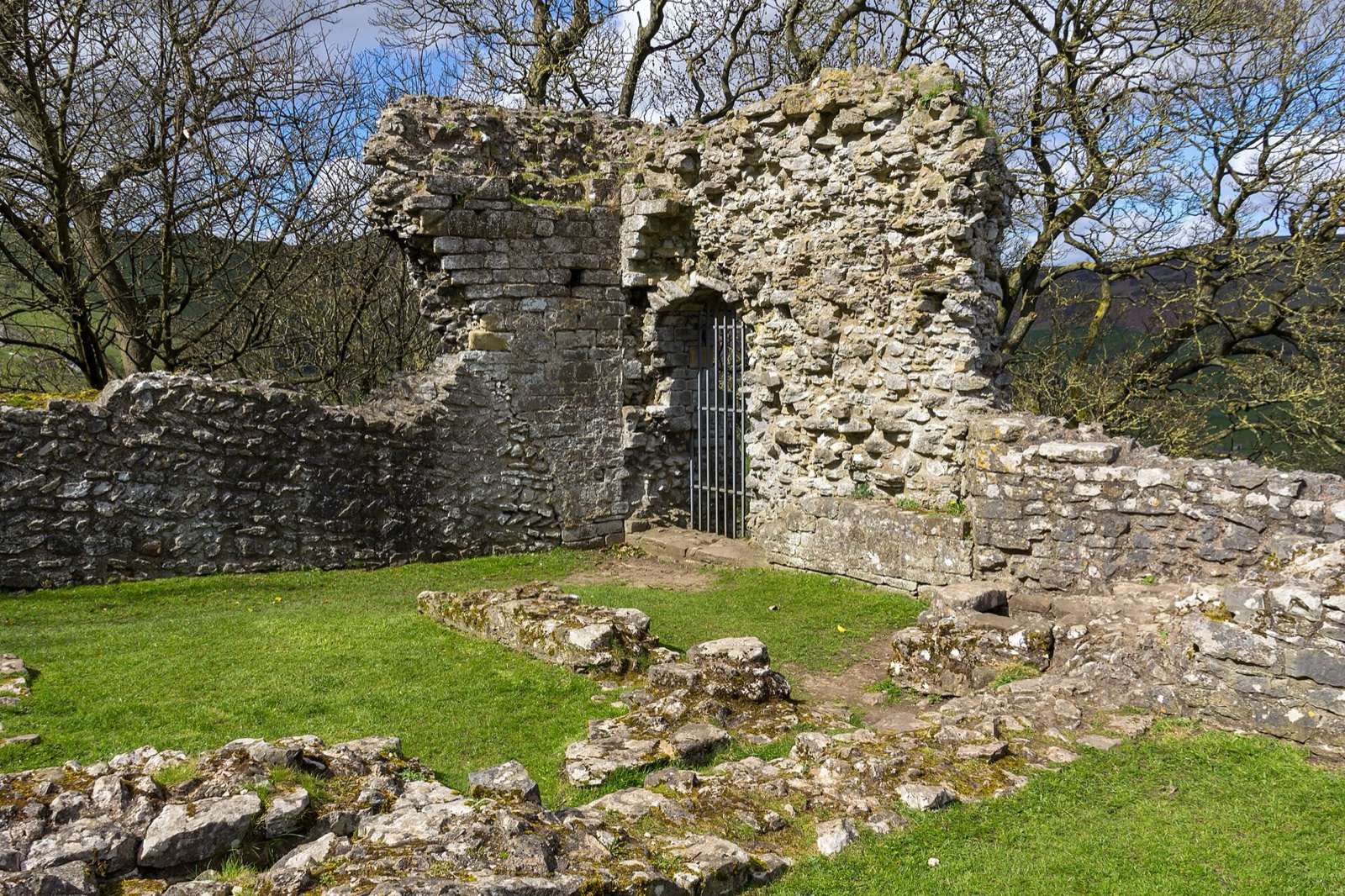 Ruined stonework within Peveril Castle above Castleton