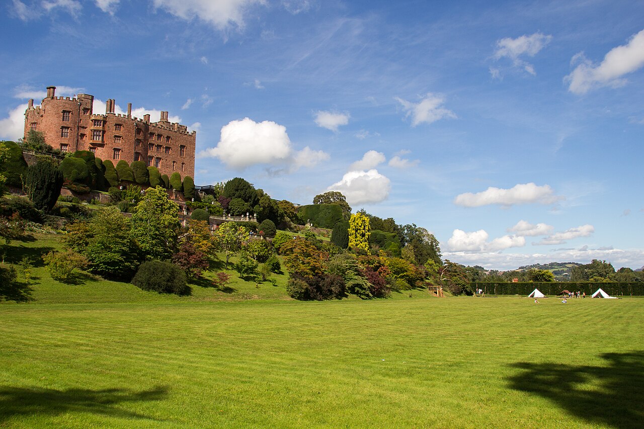 Powis Castle above its garden in Welshpool
