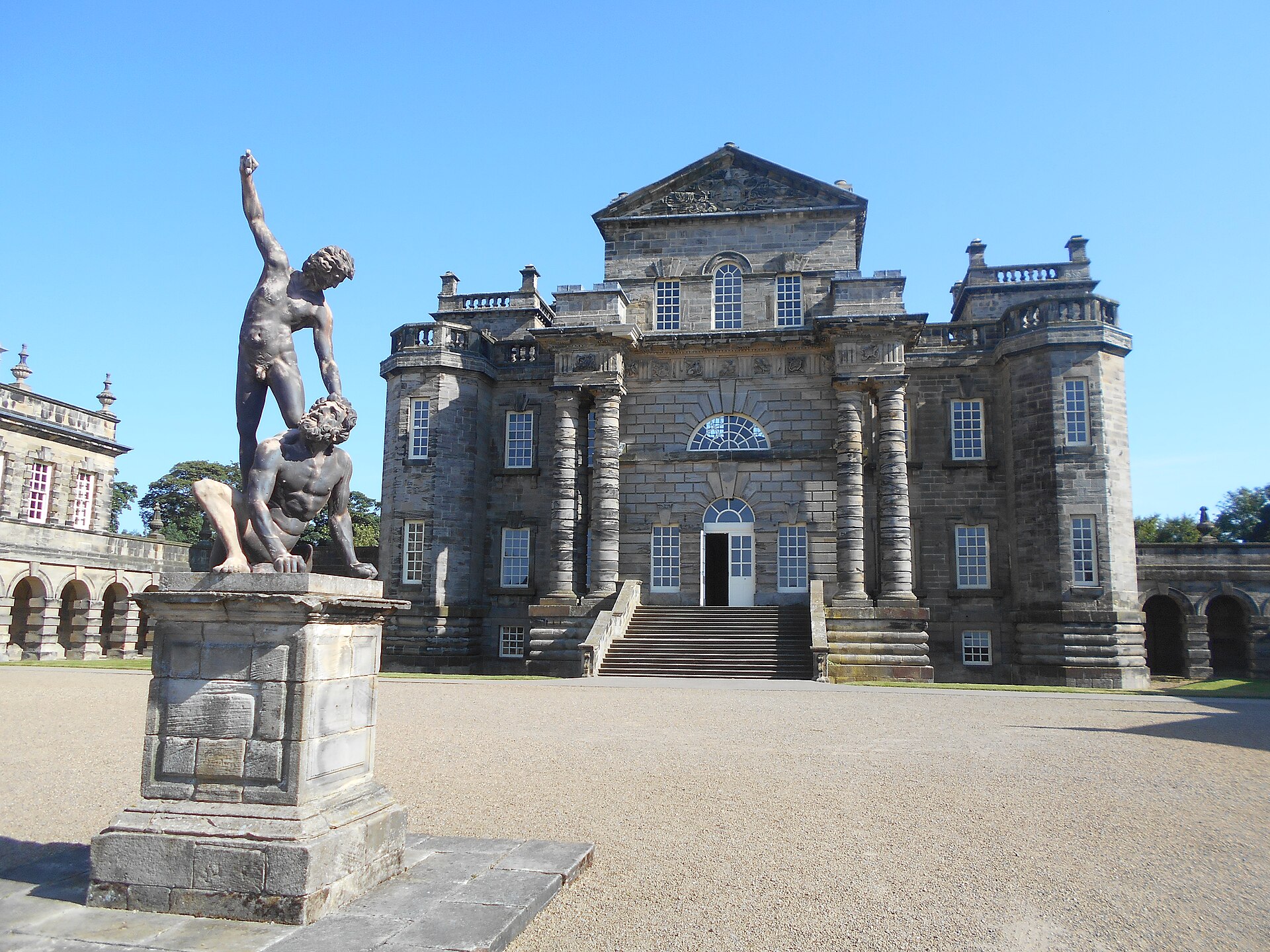 Stone north front and forecourt of Seaton Delaval Hall