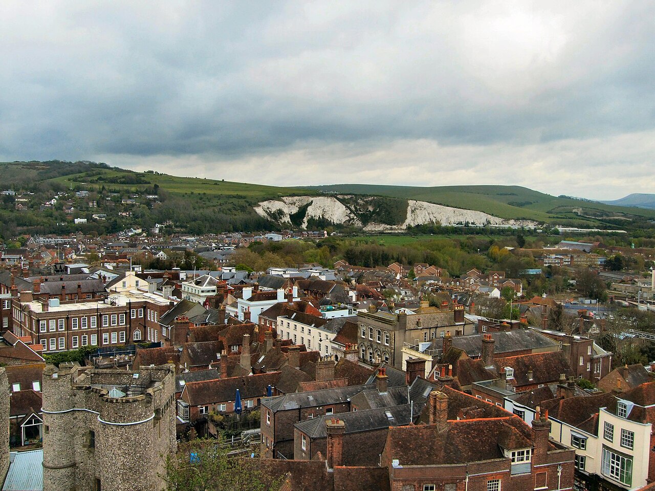 Lewes rooftops and the Downs