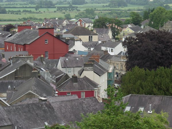 View over rooftops in Llandeilo