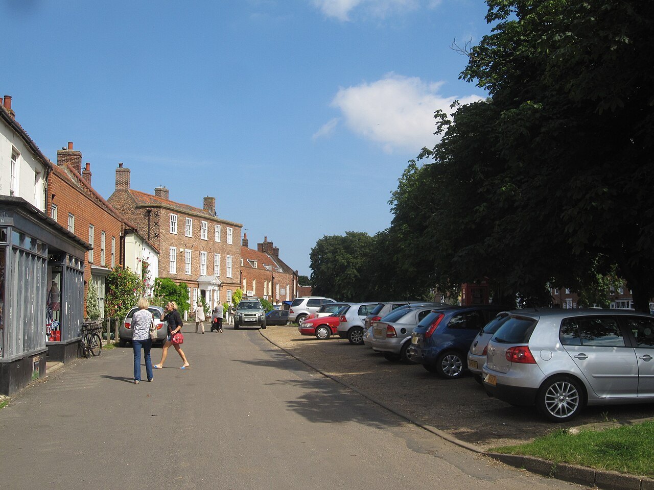 Buildings along the green in Burnham Market