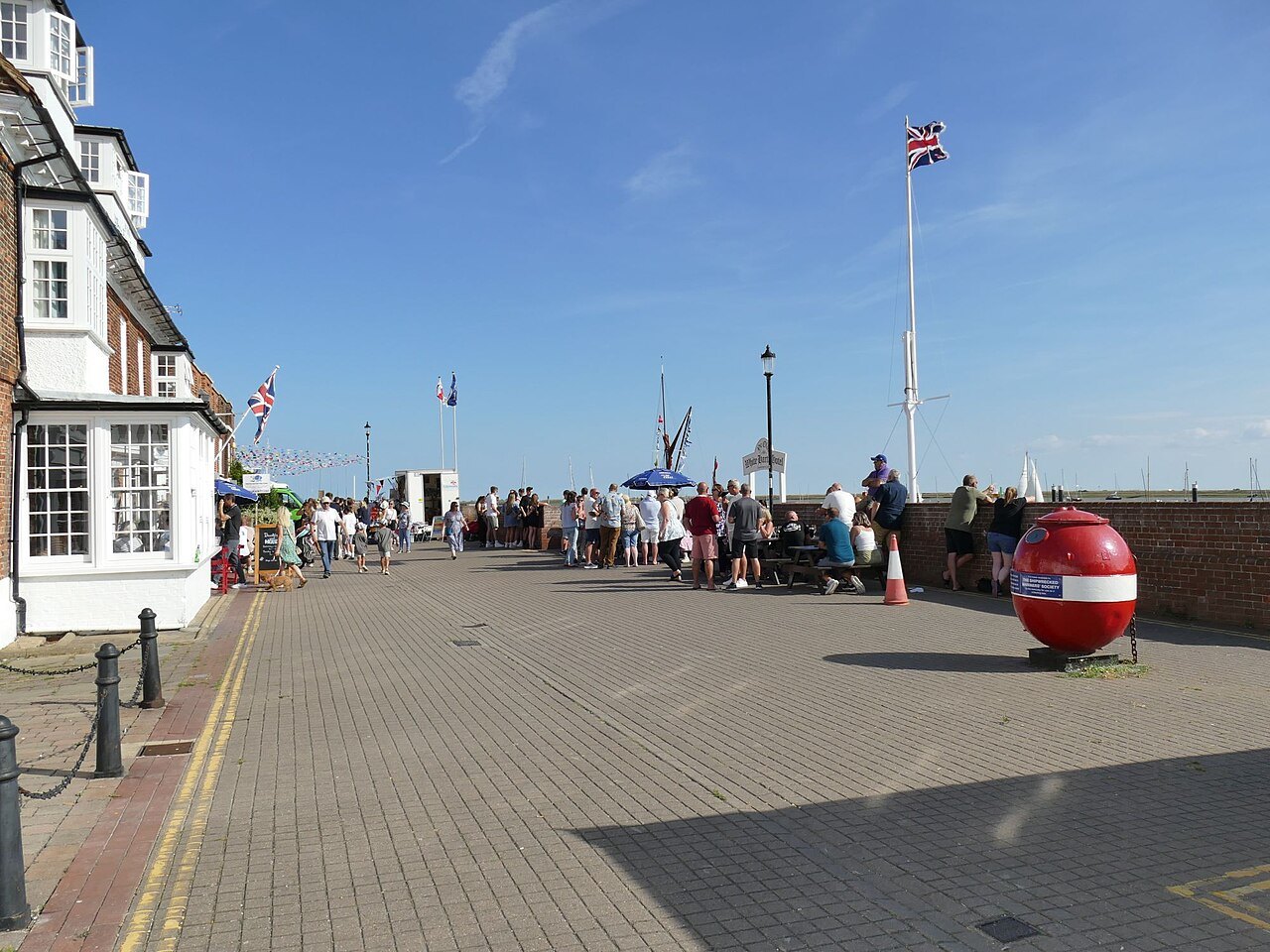 People walking along The Quay in Burnham-on-Crouch