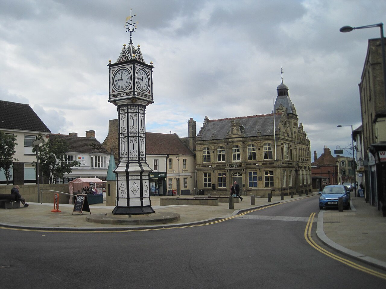Clock tower and town hall in Downham Market