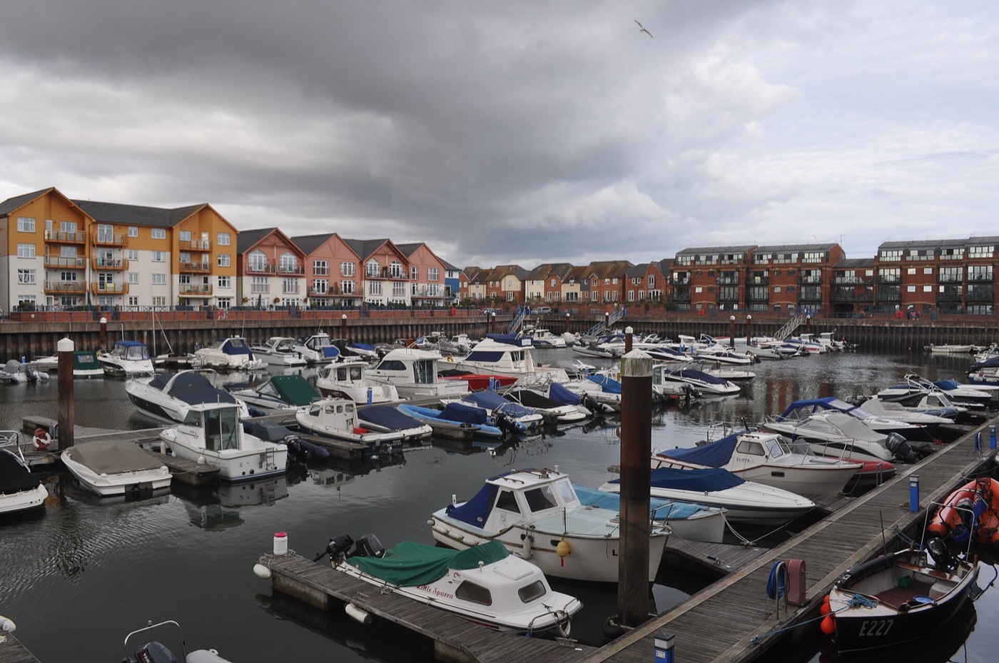 Boats in Exmouth marina on the Devon coast
