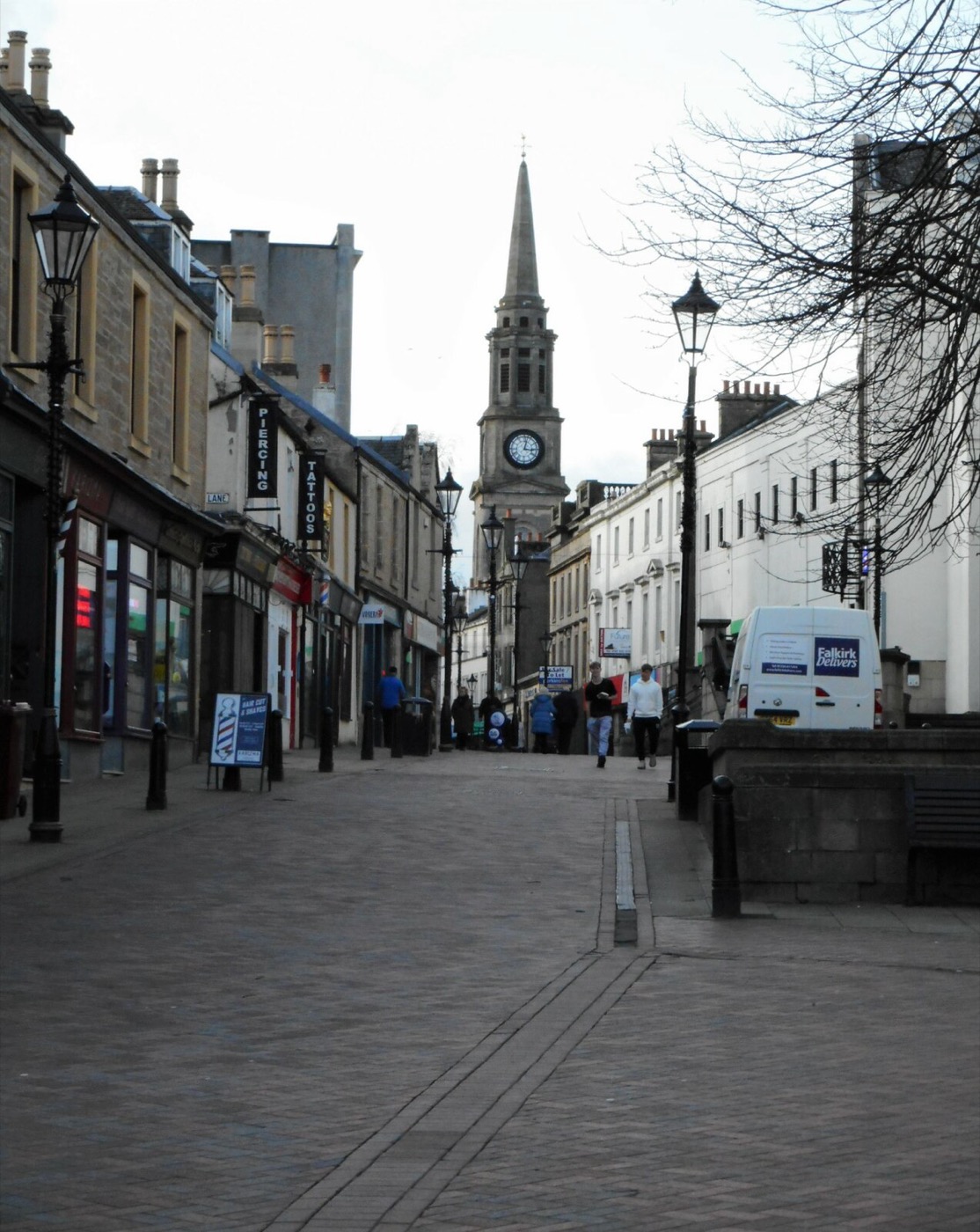 Pedestrian street in Falkirk town centre