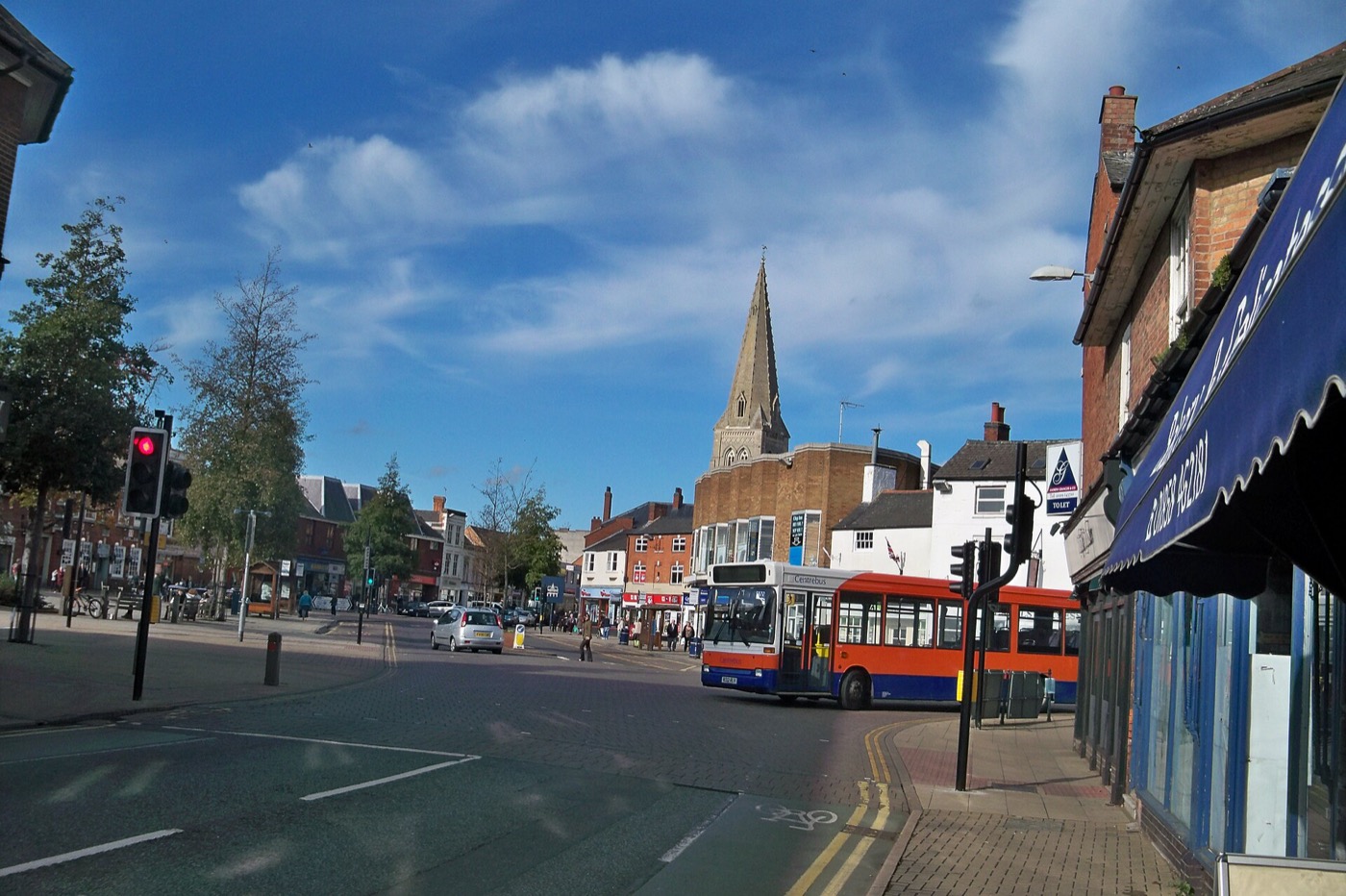 Town-centre street in Market Harborough