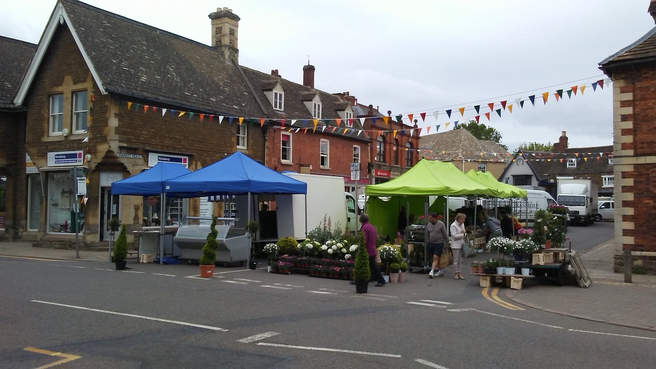 Historic buildings around Oakham Market Place