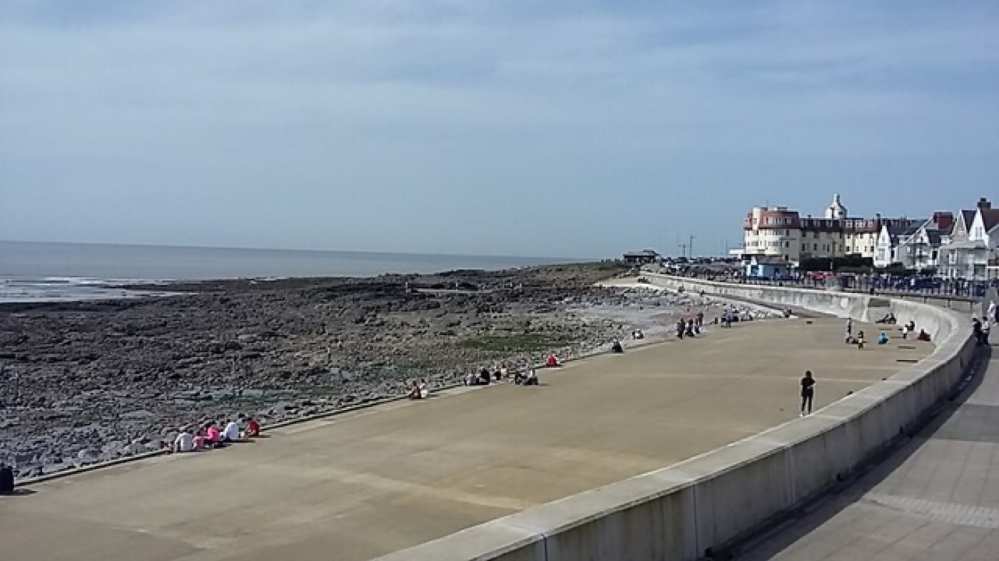 Porthcawl seafront promenade beside the beach