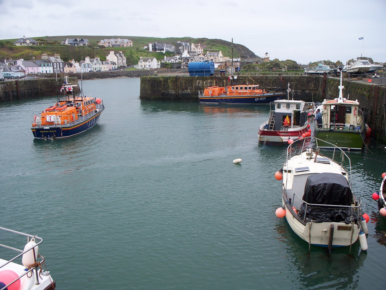 Portpatrick harbour and lifeboats