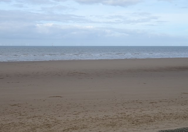 Sand and coast at Prestatyn beach