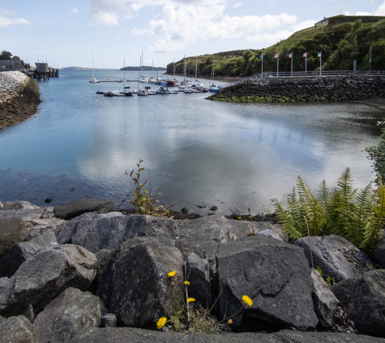 Marina pontoons and the harbour at Tarbert on Harris