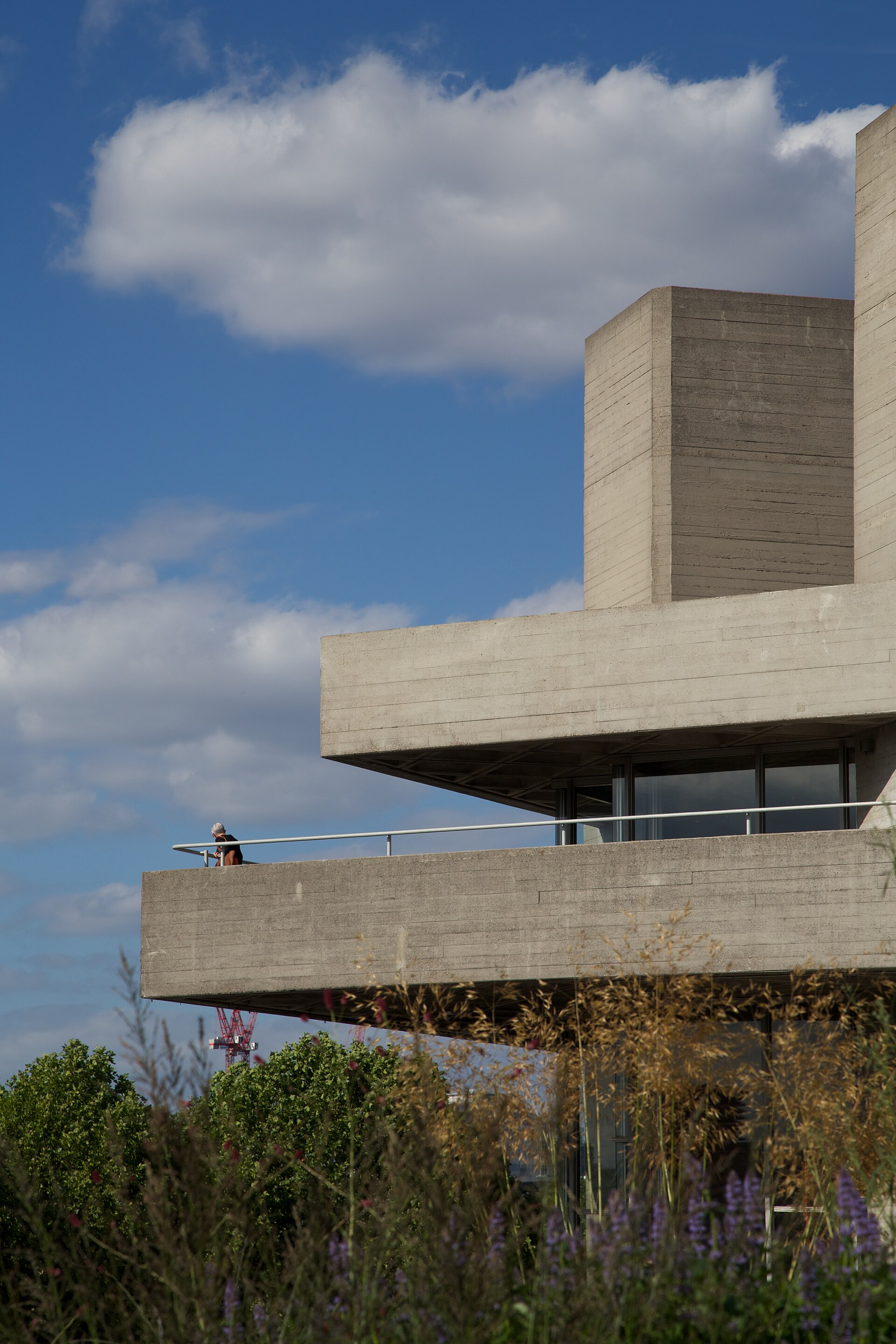 Concrete exterior terraces of the National Theatre on London’s South Bank