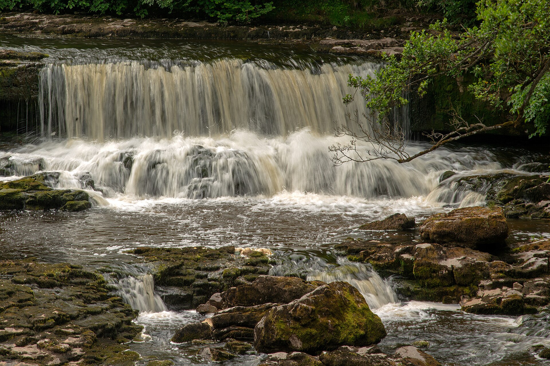 Stepped cascades on the River Ure at Aysgarth Falls
