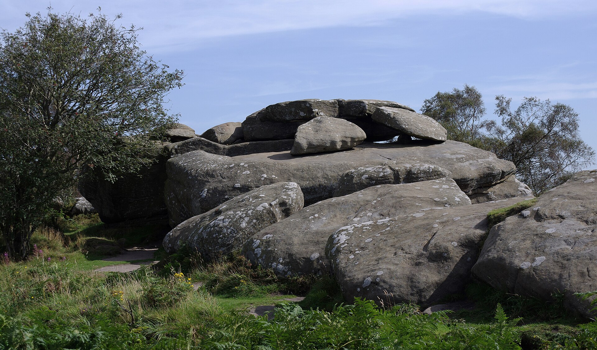 Weathered gritstone formations at Brimham Rocks
