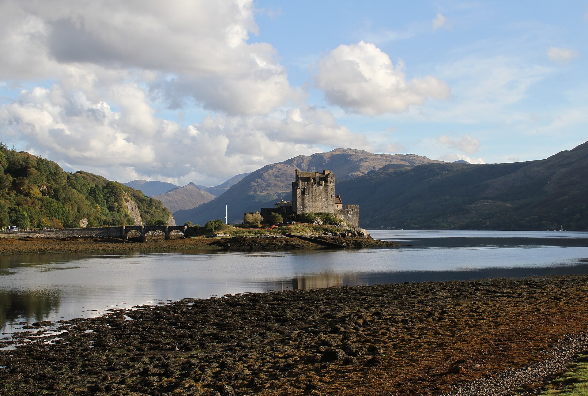 Eilean Donan Castle and its bridge beside the loch