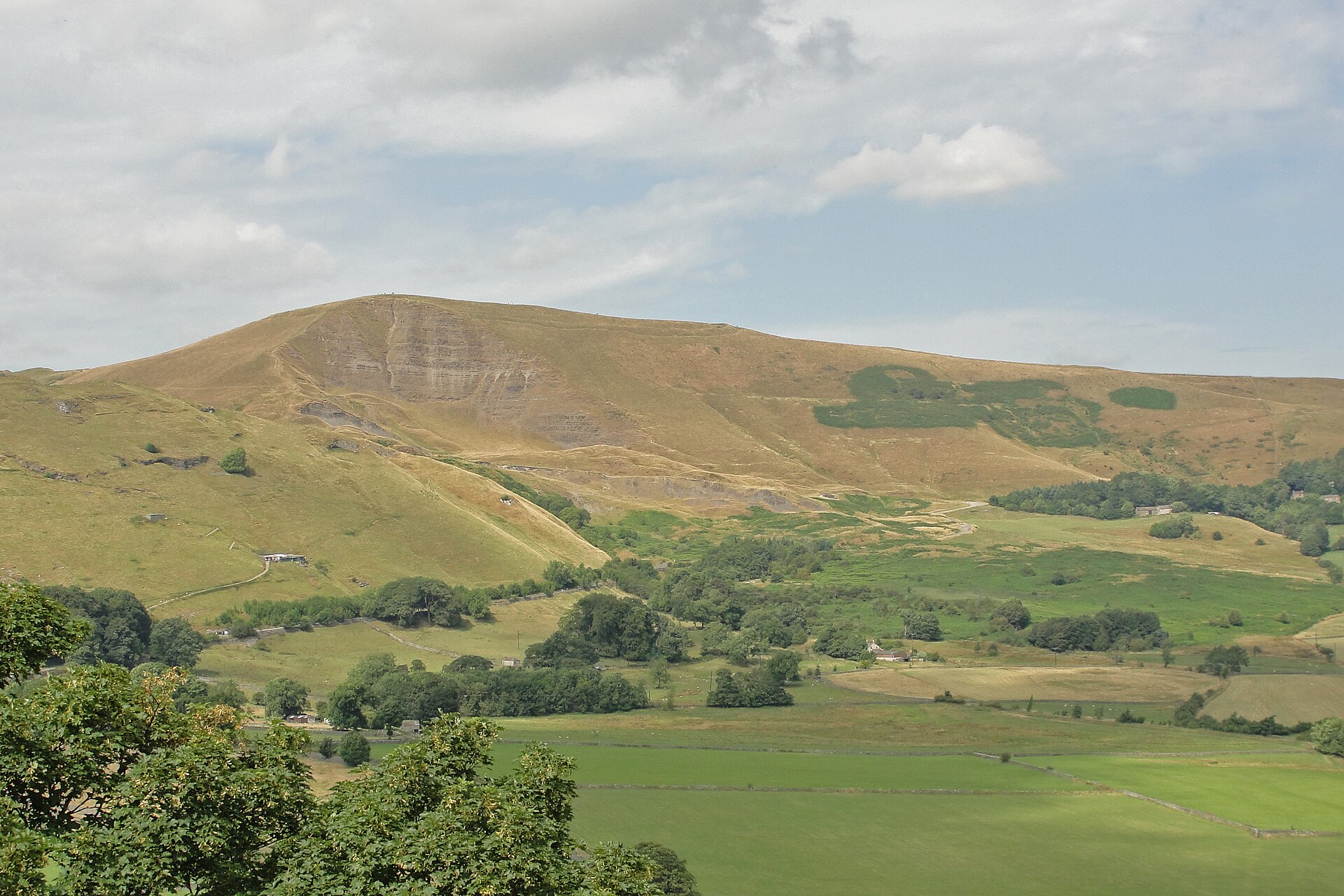 Mam Tor seen from Peveril Castle above Castleton