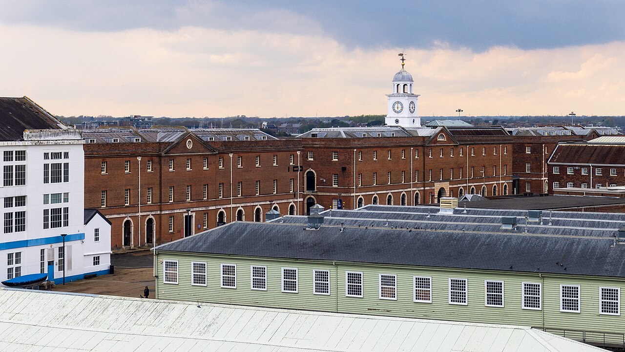 Boathouses and storehouses at Portsmouth Historic Dockyard